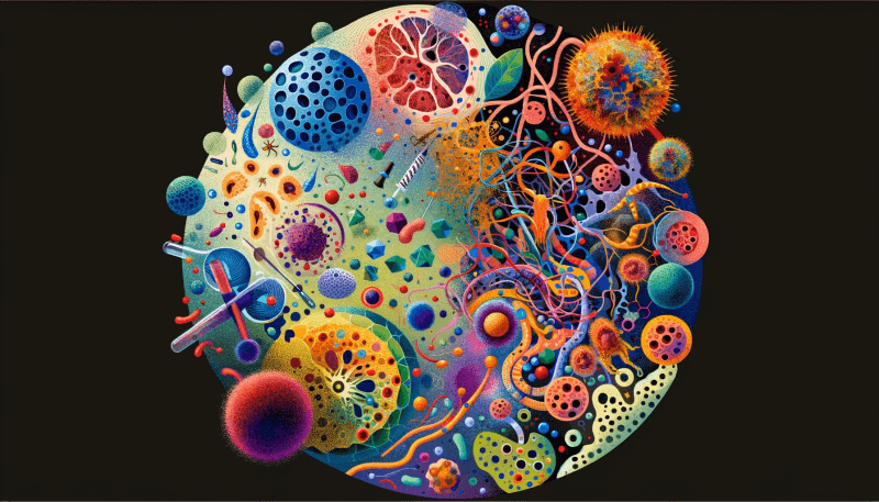 Hier ist das abstrakte Bild des Immunsystems ohne Text.