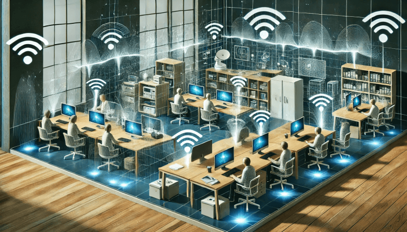 Visualisierung von Elektrosmog im Büro